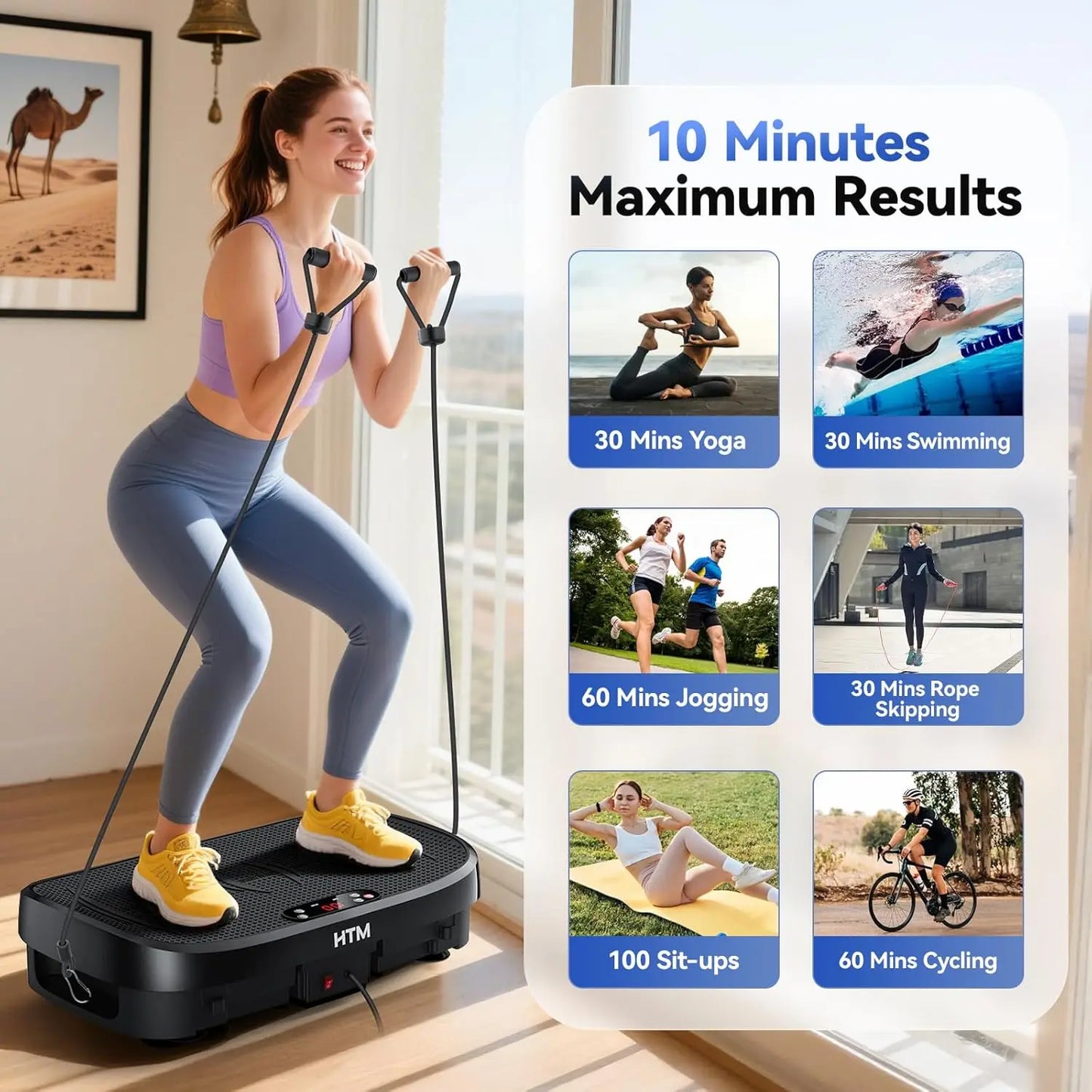 HTM Vibration Plate Fat Burning Fitness Platform For Home Gym
