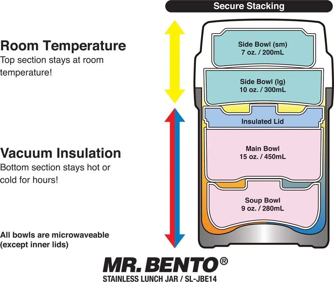 XMSJ Stainless Steel Bento Lunch Container Leak Proof Seal