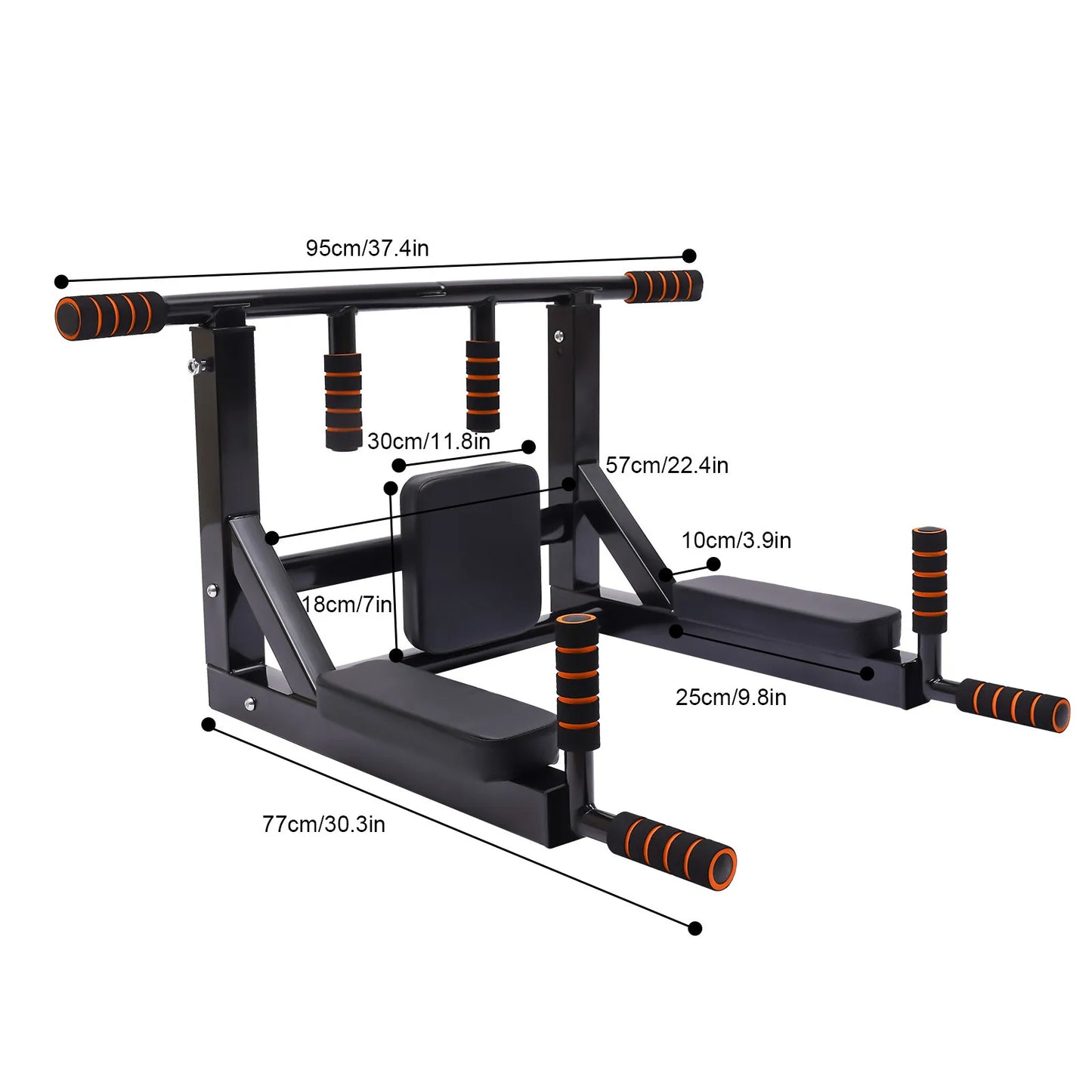 Pull Up Bar Dip Station Wall Mount Fitness Equipment 200kg