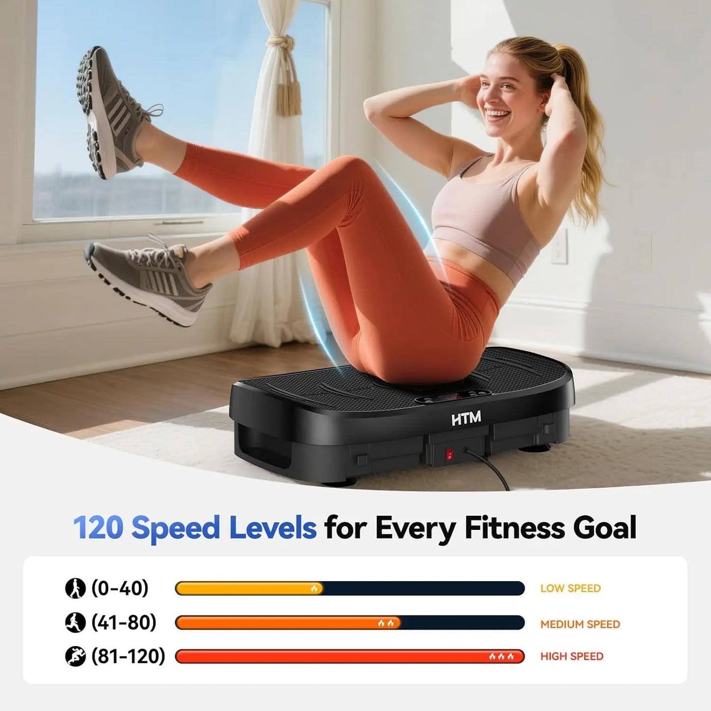 HTM Vibration Plate Fat Burning Fitness Platform For Home Gym