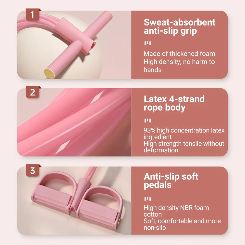 None 6 Tube Resistance Band Multi Function Tension Rope Fitness