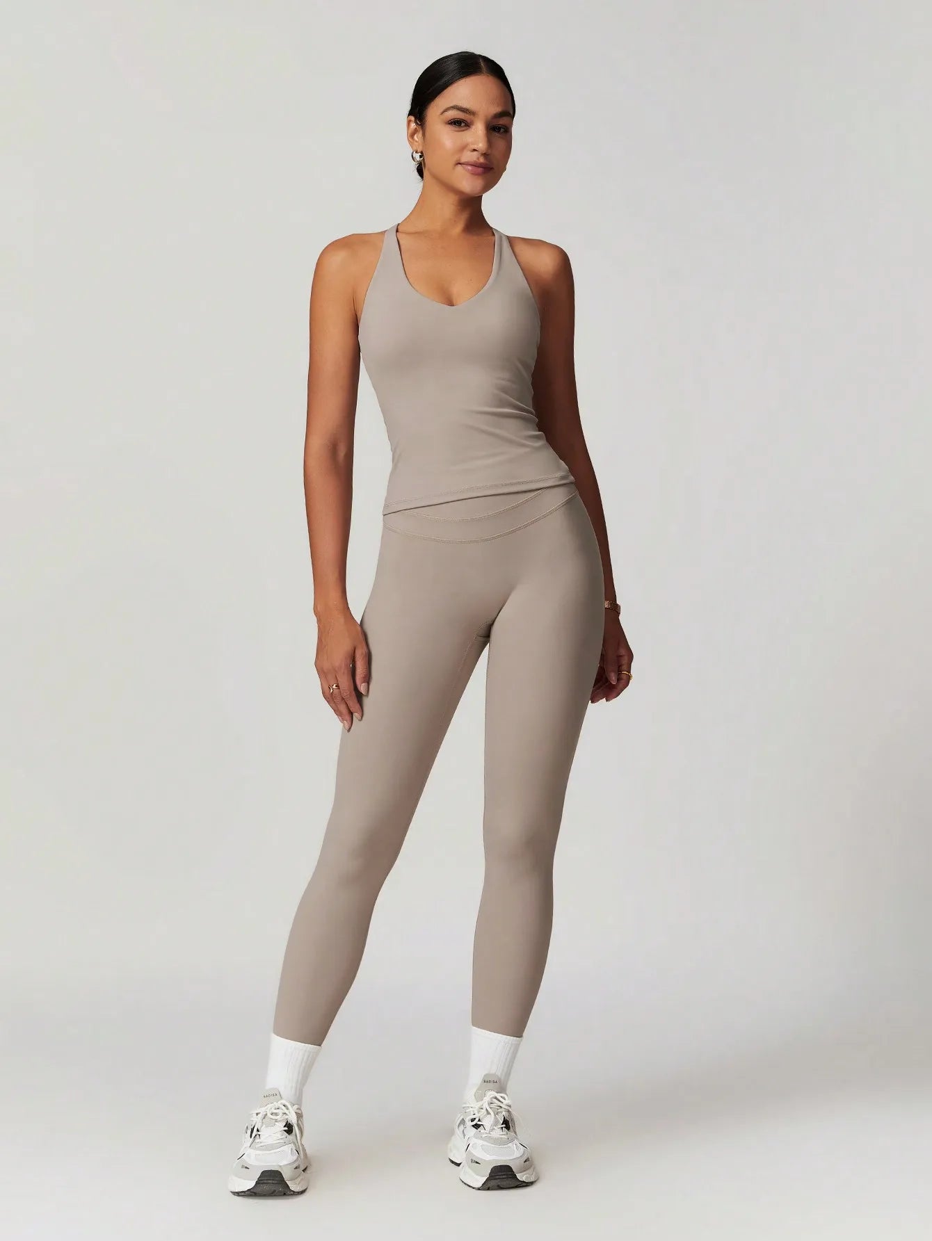 NONE 2 Piece Yoga Set High Stretch Vest And Leggings