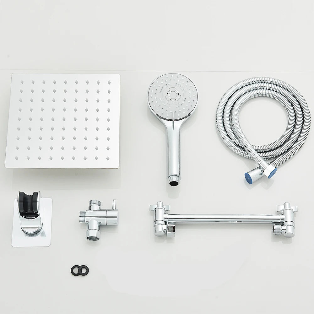 Quyanre High Pressure Rain Shower Head Combo With Adjustable Arm