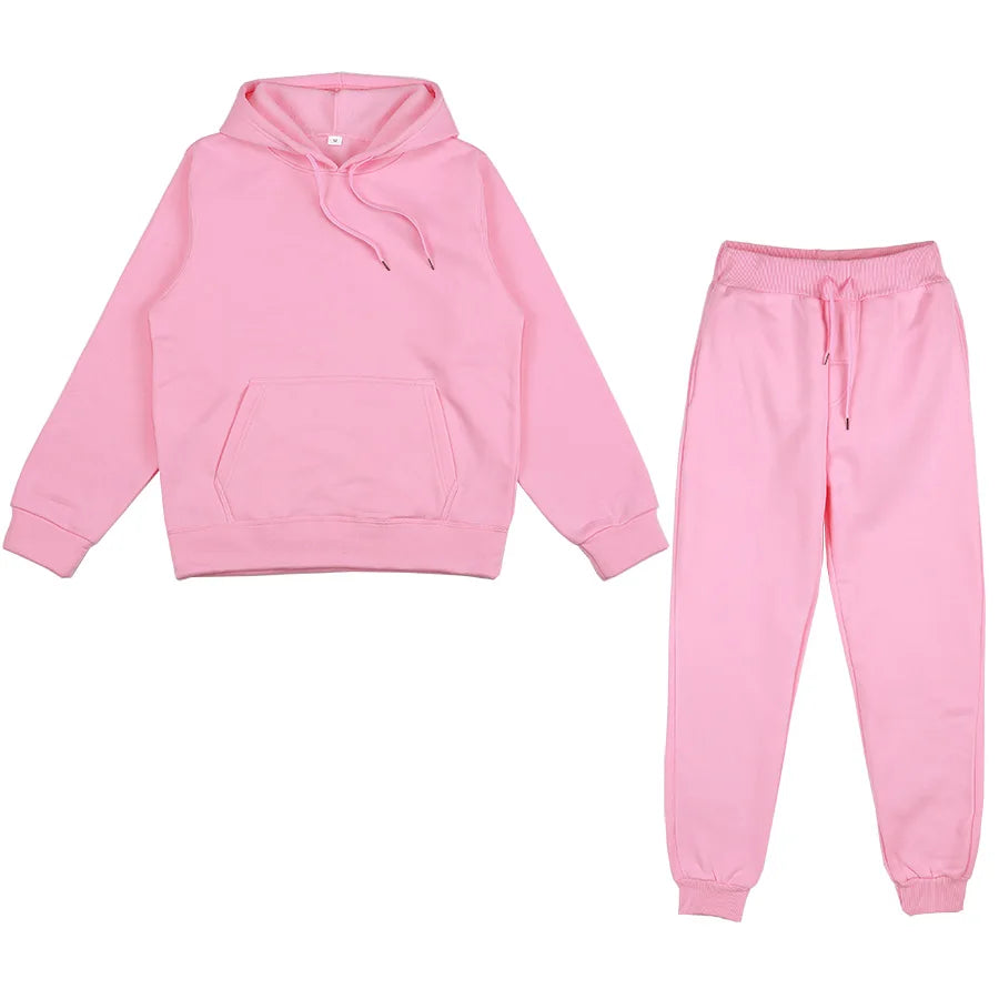 NONECN Women's Fleece Tracksuit Two Piece Set Hooded Sweatpants
