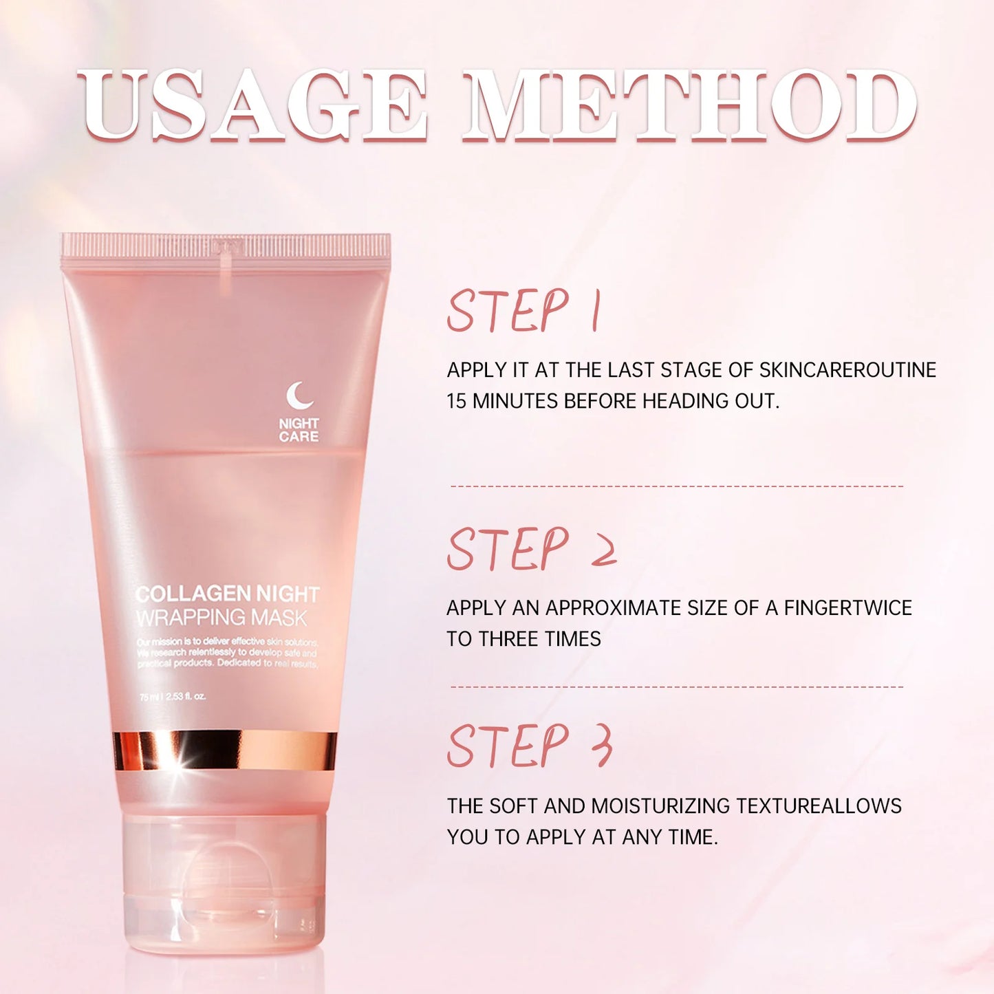 Feature Collagen Night Wrapping Face Mask for Elasticity and Hydration