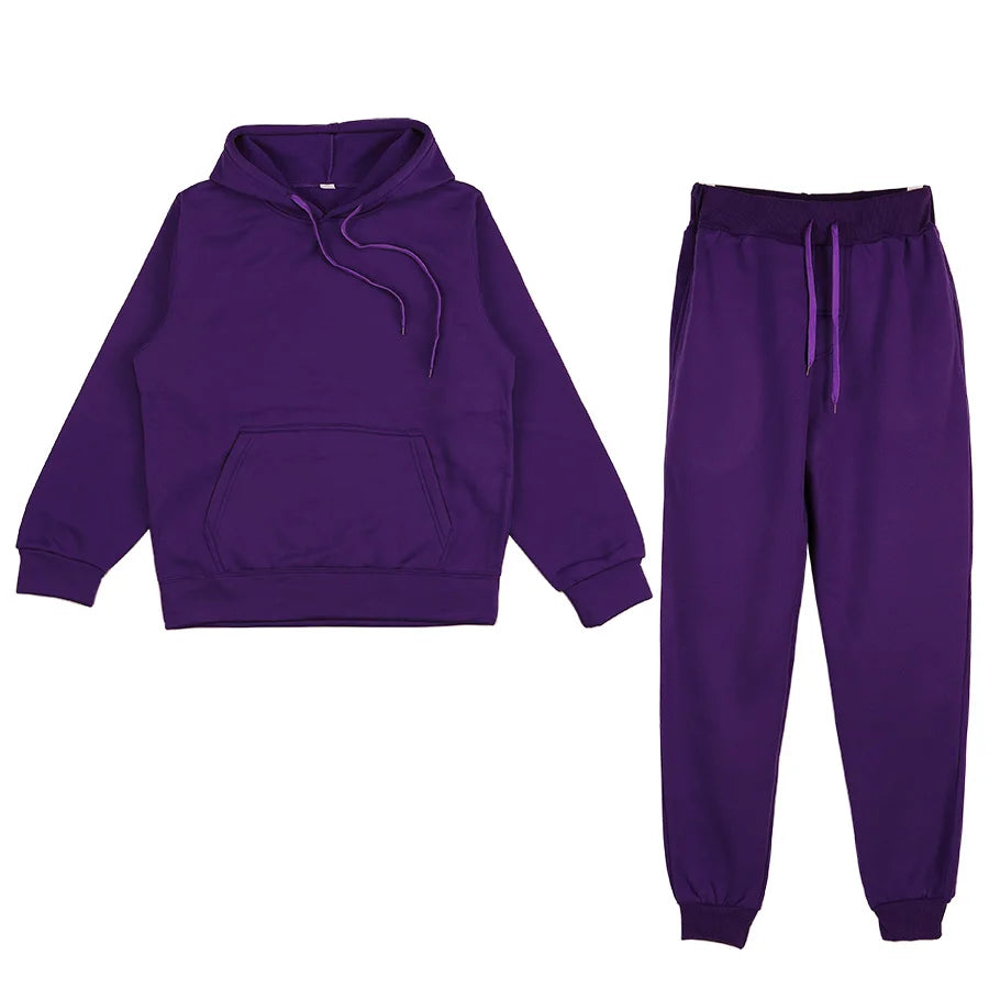 NONECN Women's Fleece Tracksuit Two Piece Set Hooded Sweatpants