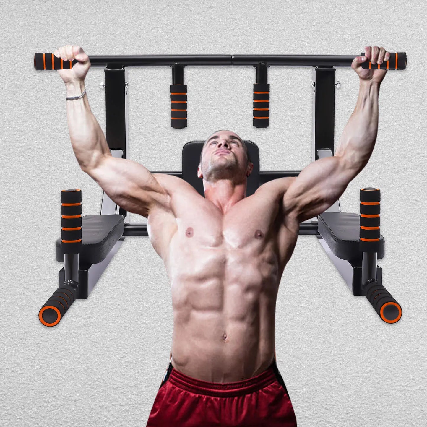 Pull Up Bar Dip Station Wall Mount Fitness Equipment 200kg