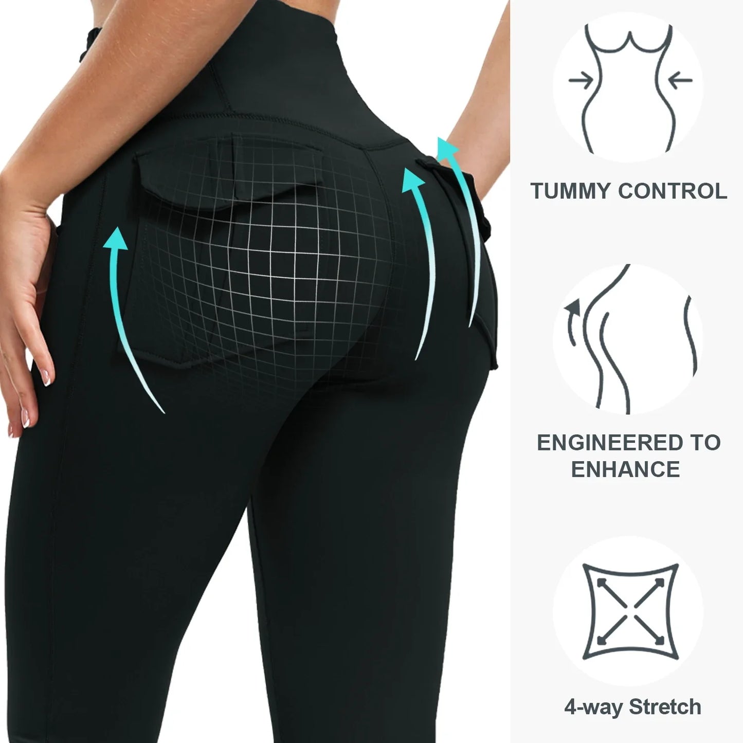 Women Bootcut Yoga Pants with Pockets High Waist Tummy Control Three Pack