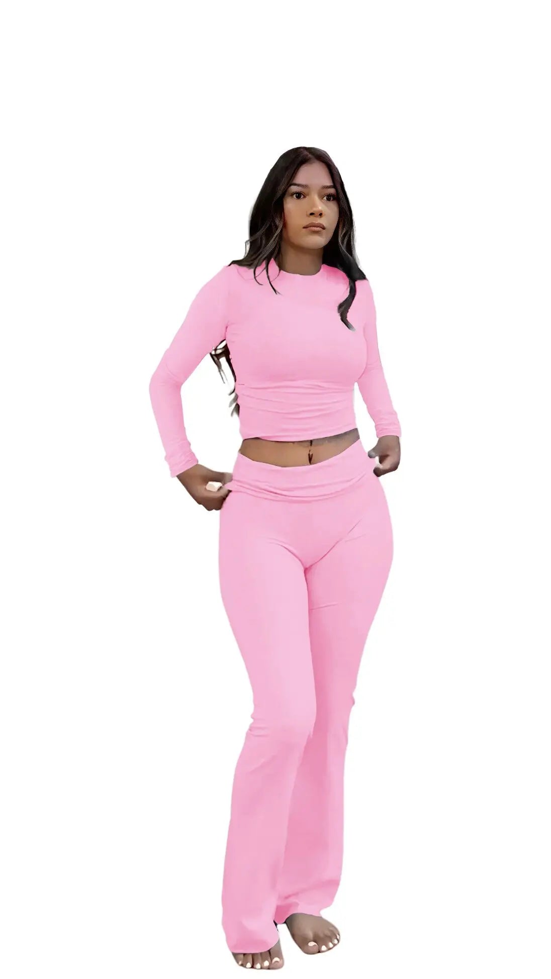 None Women's Yoga Two-Piece Set Long-Sleeve Activewear