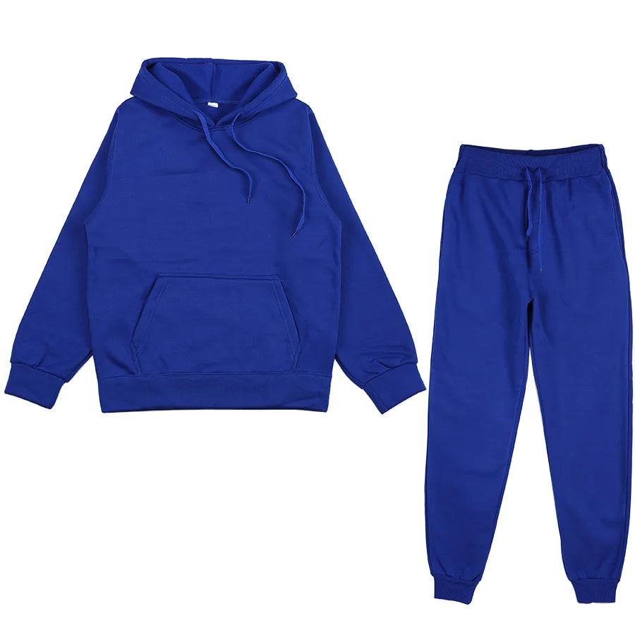NONECN Women's Fleece Tracksuit Two Piece Set Hooded Sweatpants