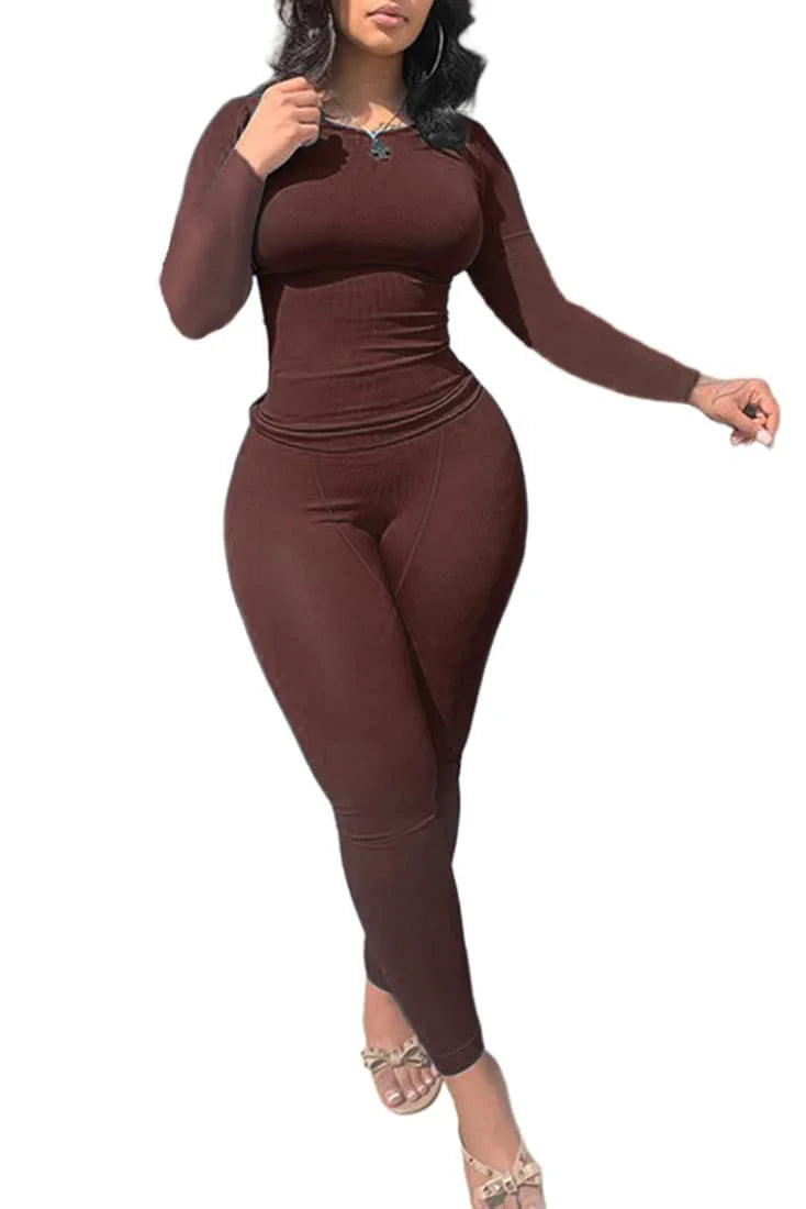 Unbranded Women's 2-Piece Workout Set Long Sleeve Top And Leggings