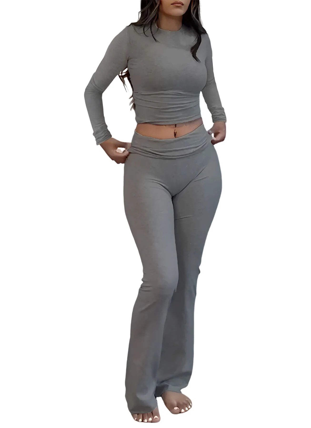 None Women's Yoga Two-Piece Set Long-Sleeve Activewear