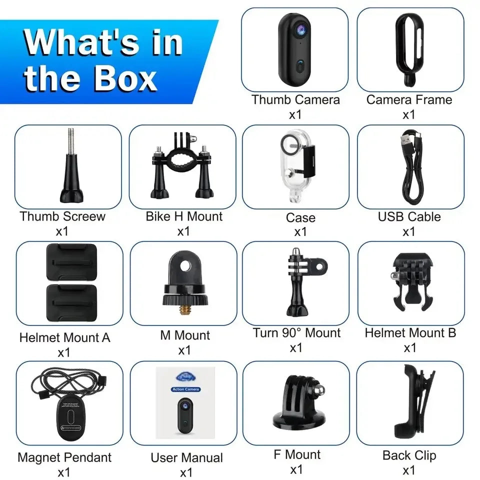 KIDK 4K Action Camera For Bicycle And Motorcycle Helmet Mount