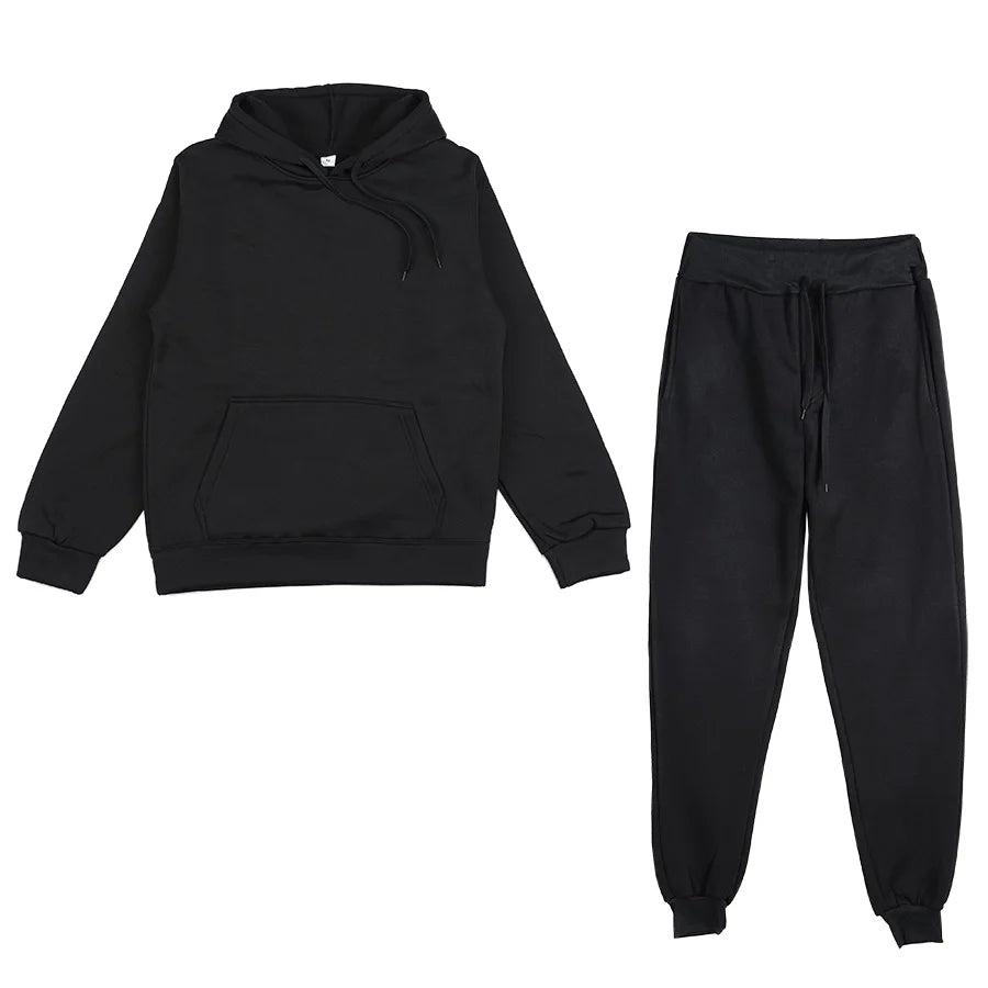 NONECN Women's Fleece Tracksuit Two Piece Set Hooded Sweatpants