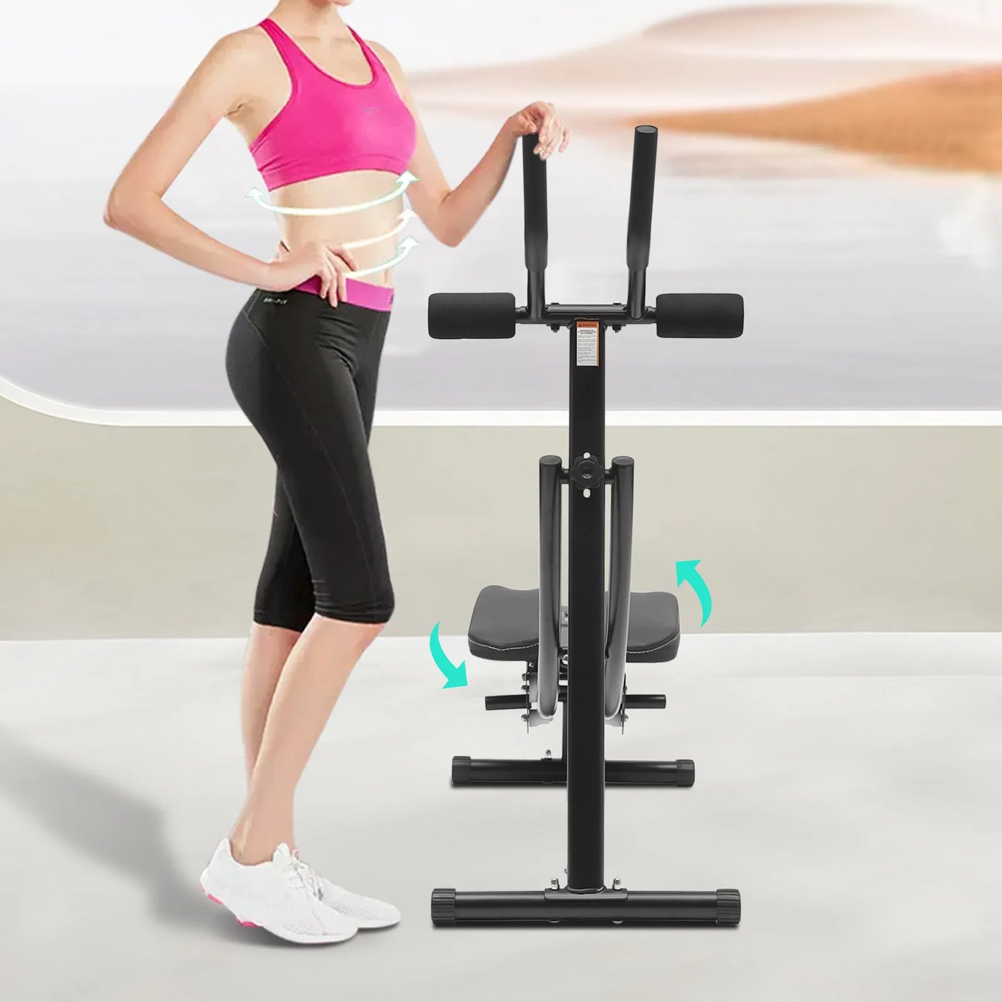 NONE Foldable Ab Machine With 3 Gears 0-180 Rotation LED