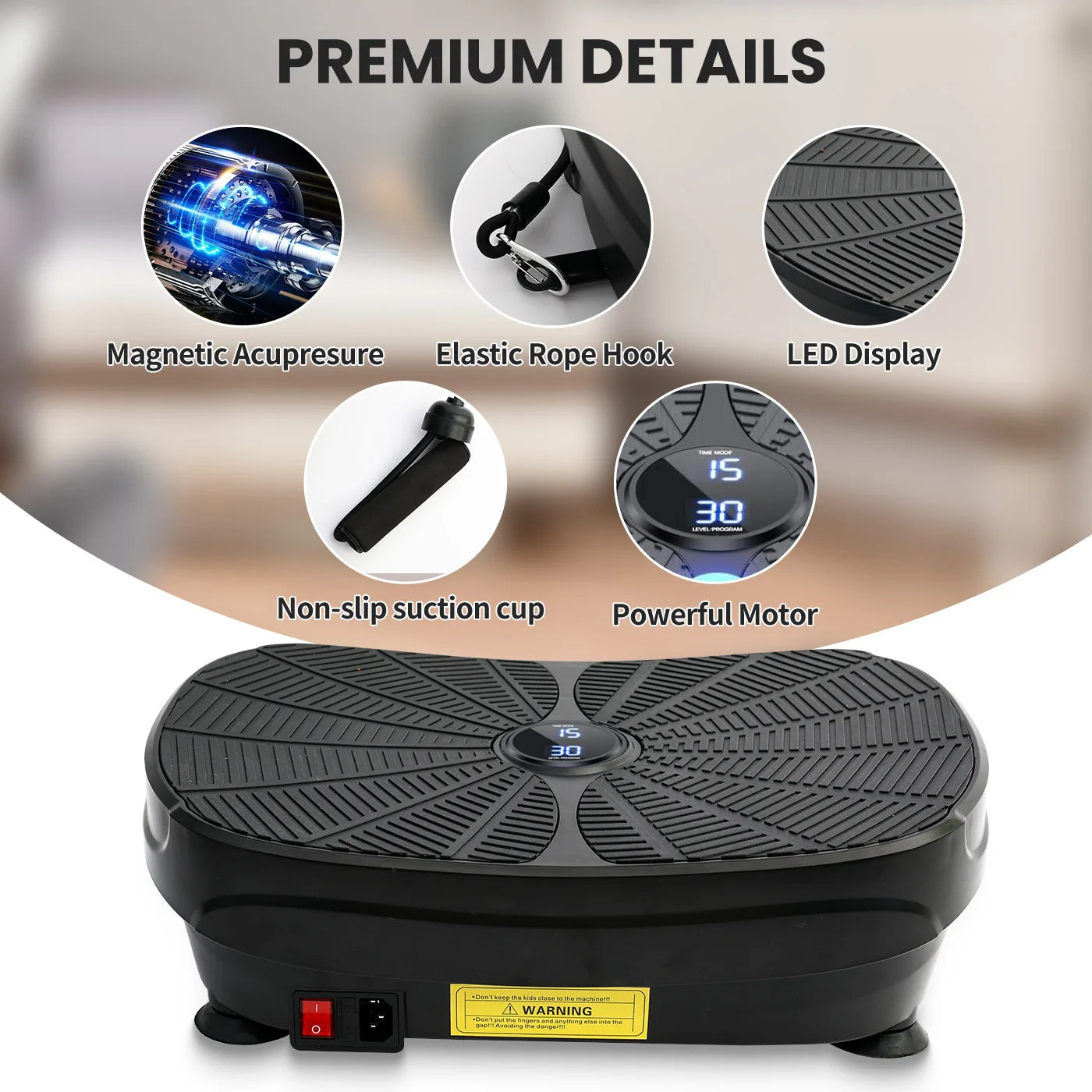 Vibration Plate Exercise Machine Whole Body Workout Power Vibration Platform