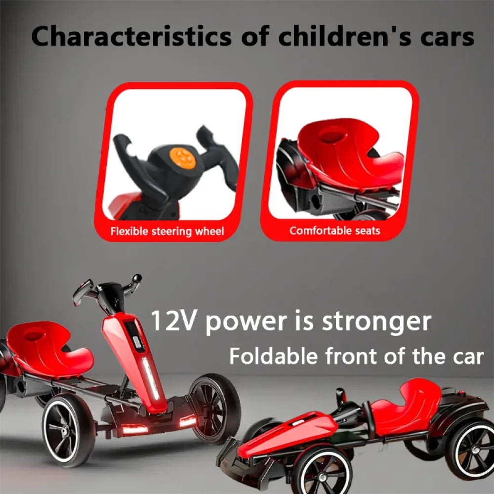 None 12V Electric Kids Go Kart Four-Wheel Ride On Toy
