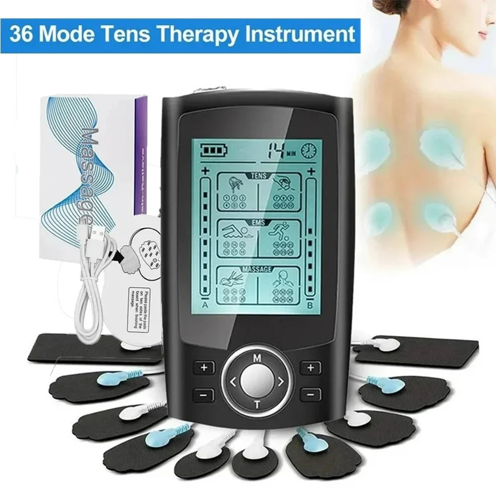 None Tens Massager EMS Electric Muscle Stimulator 36 Modes