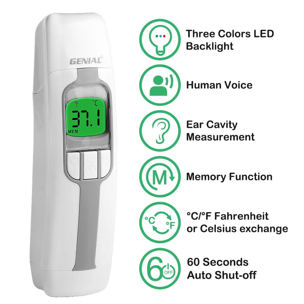 GENIAL Ear Thermometer For Adults And Kids Digital Accurate Forehead