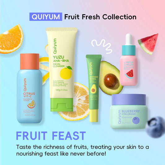 Quiyum Fruit Fresh Skincare Set Brightening Hydrating Anti Age