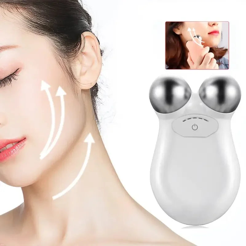 None Microcurrent Facial Massager Roller EMS Face Lift Skin Tightening