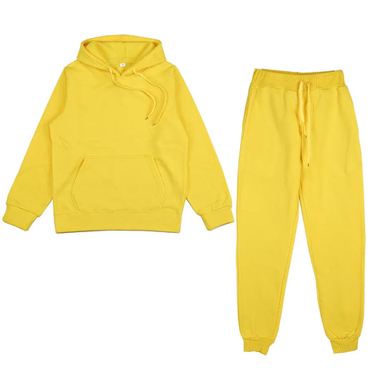 NONECN Women's Fleece Tracksuit Two Piece Set Hooded Sweatpants