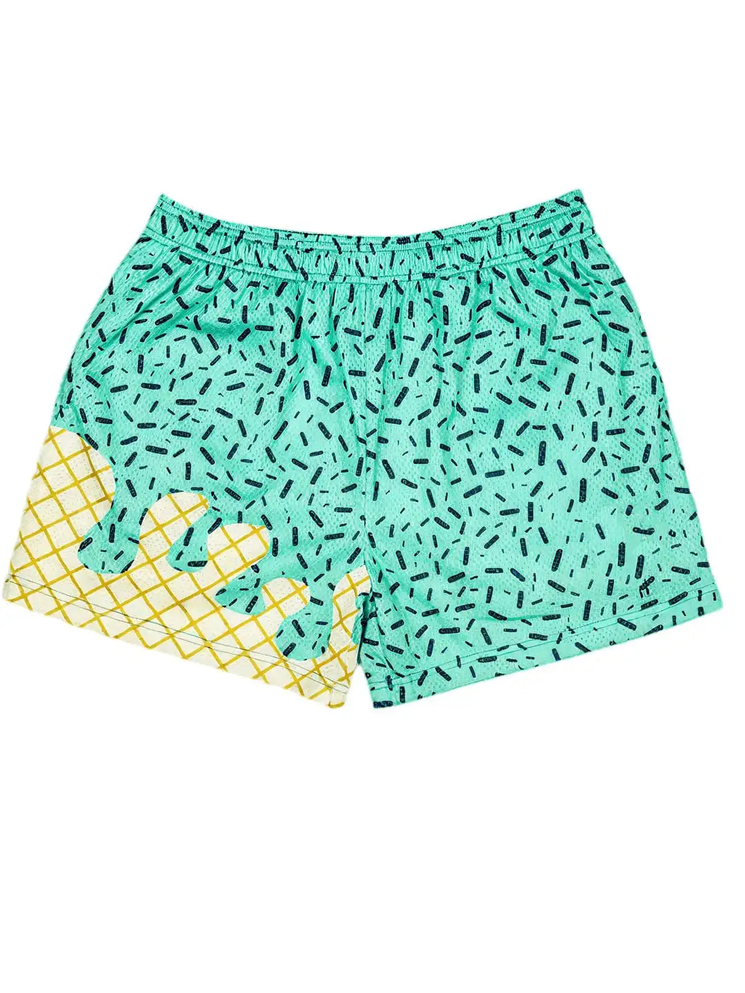NONECN Ice Cream Print Baseball Shorts Loose Fit For Golf