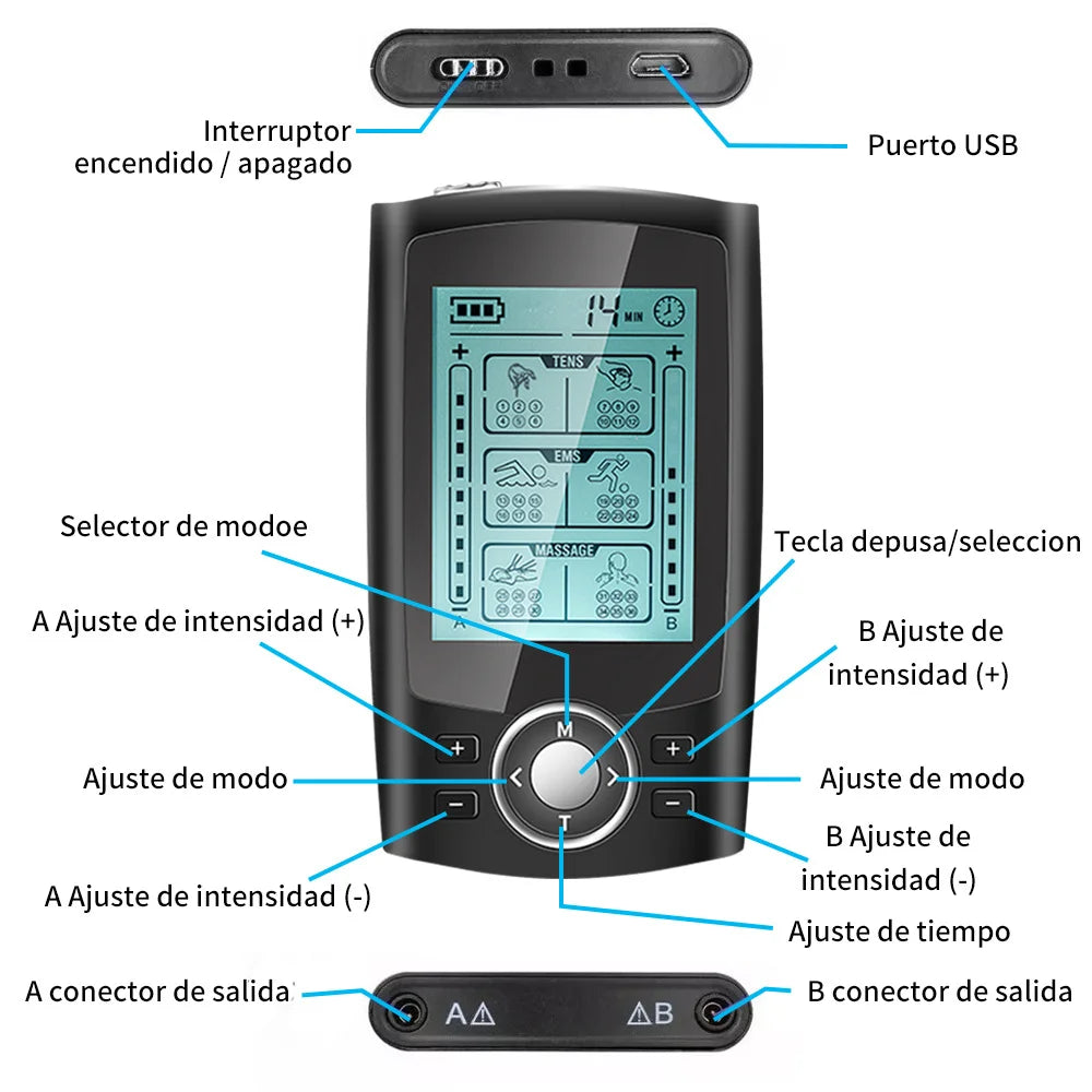 None Tens Massager EMS Electric Muscle Stimulator 36 Modes