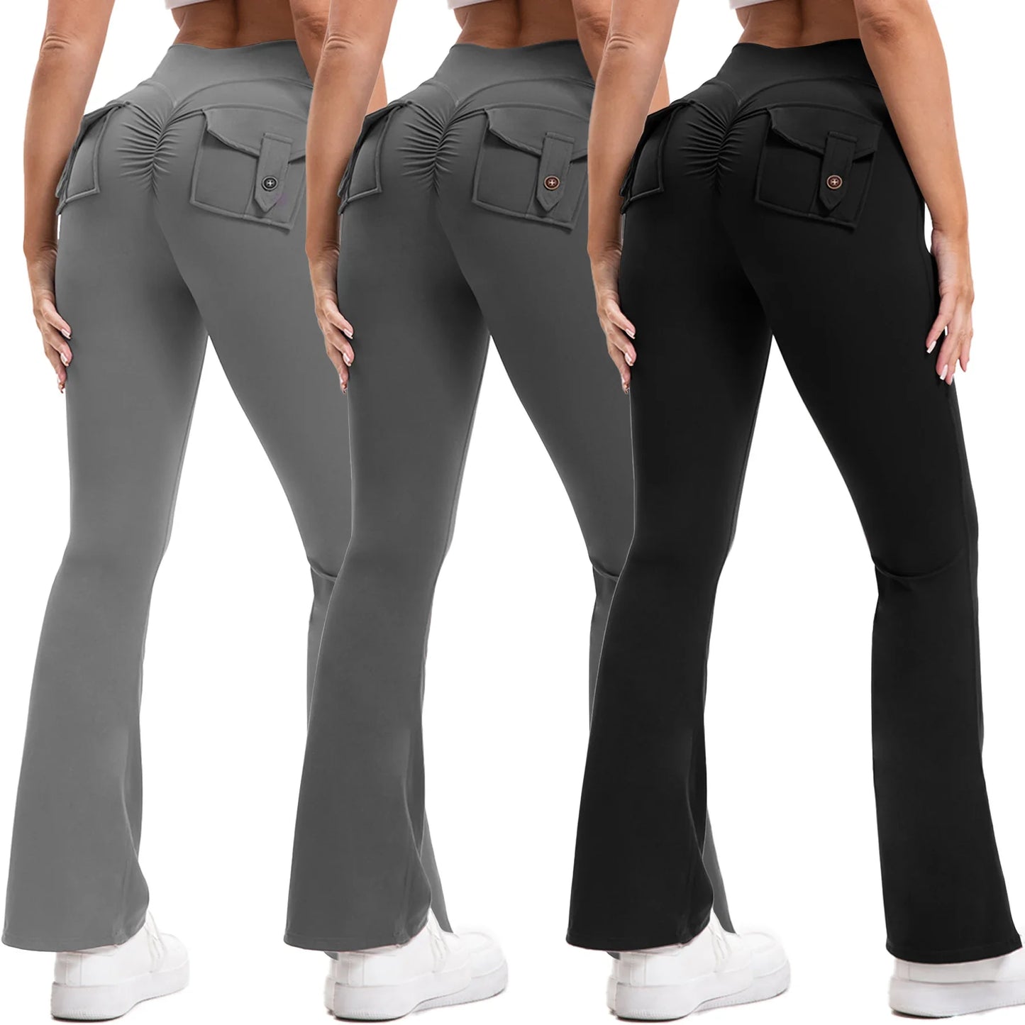 NONE Curve Enhancing Yoga Pants Flared Bootcut High Waist