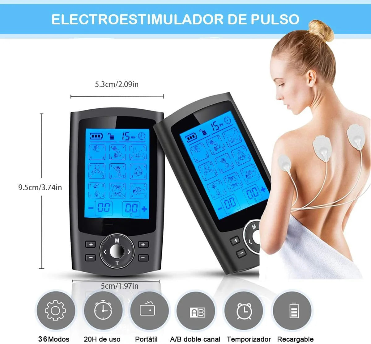 None Tens Massager EMS Electric Muscle Stimulator 36 Modes