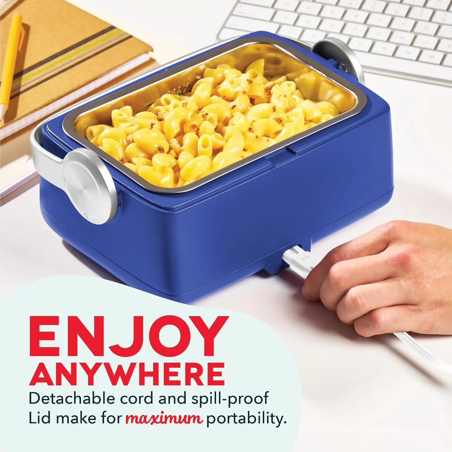 XMSJ Portable Personal Food Warmer With Spork Keeps Meals Hot