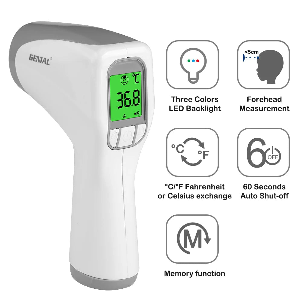 Genial No-Touch Thermometer for Adults and Kids 1-Second Reading