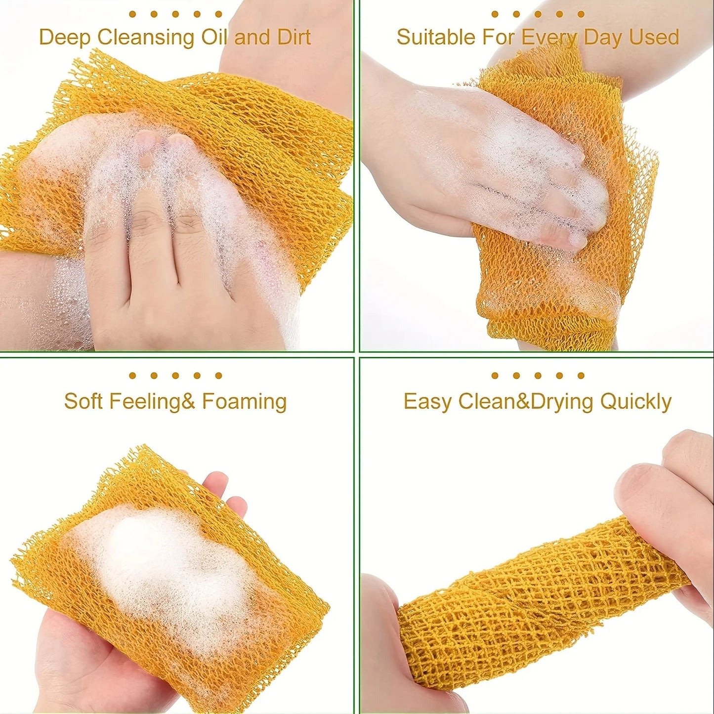 African Net Sponge Hyperexfoliating Bathing Wash Cloth LuxuriousPremium Gentle Scrub