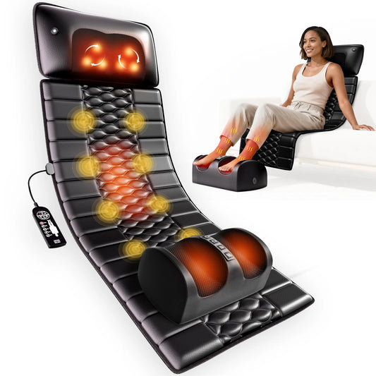 HOMEMASSA Shiatsu Full Body Massage Mat With Heat Detachable Pad