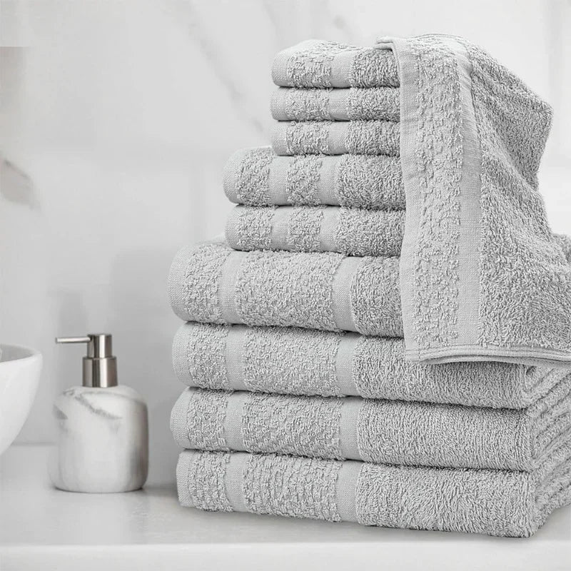 NONECN 10 Piece Cotton Towel Set Soft And Durable Quality