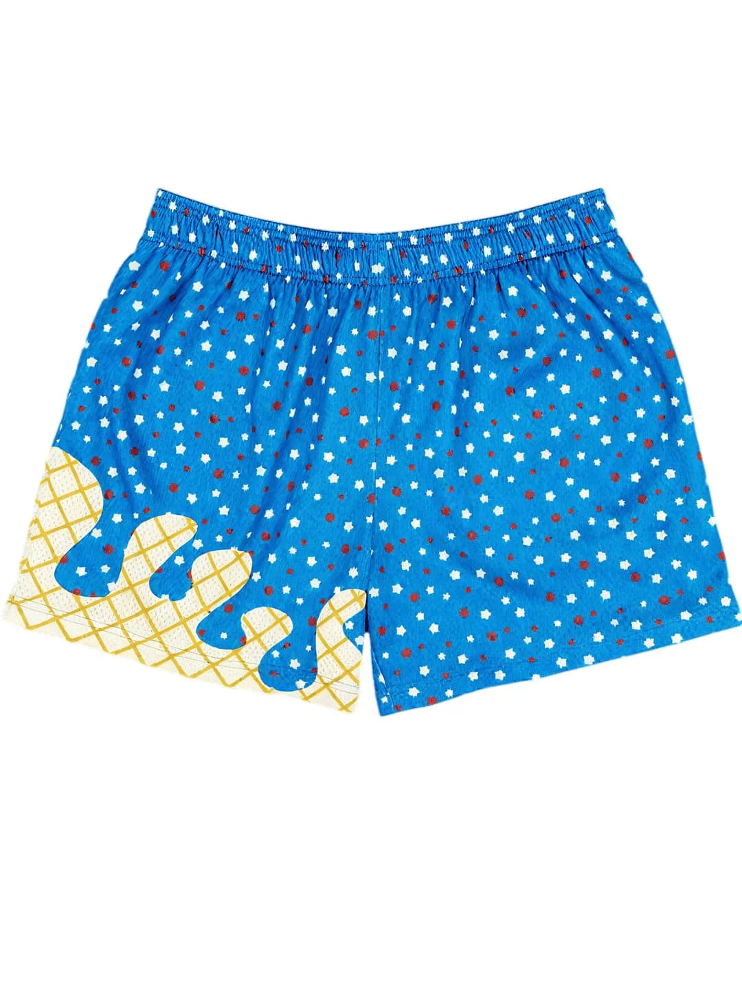 NONECN Ice Cream Print Baseball Shorts Loose Fit For Golf