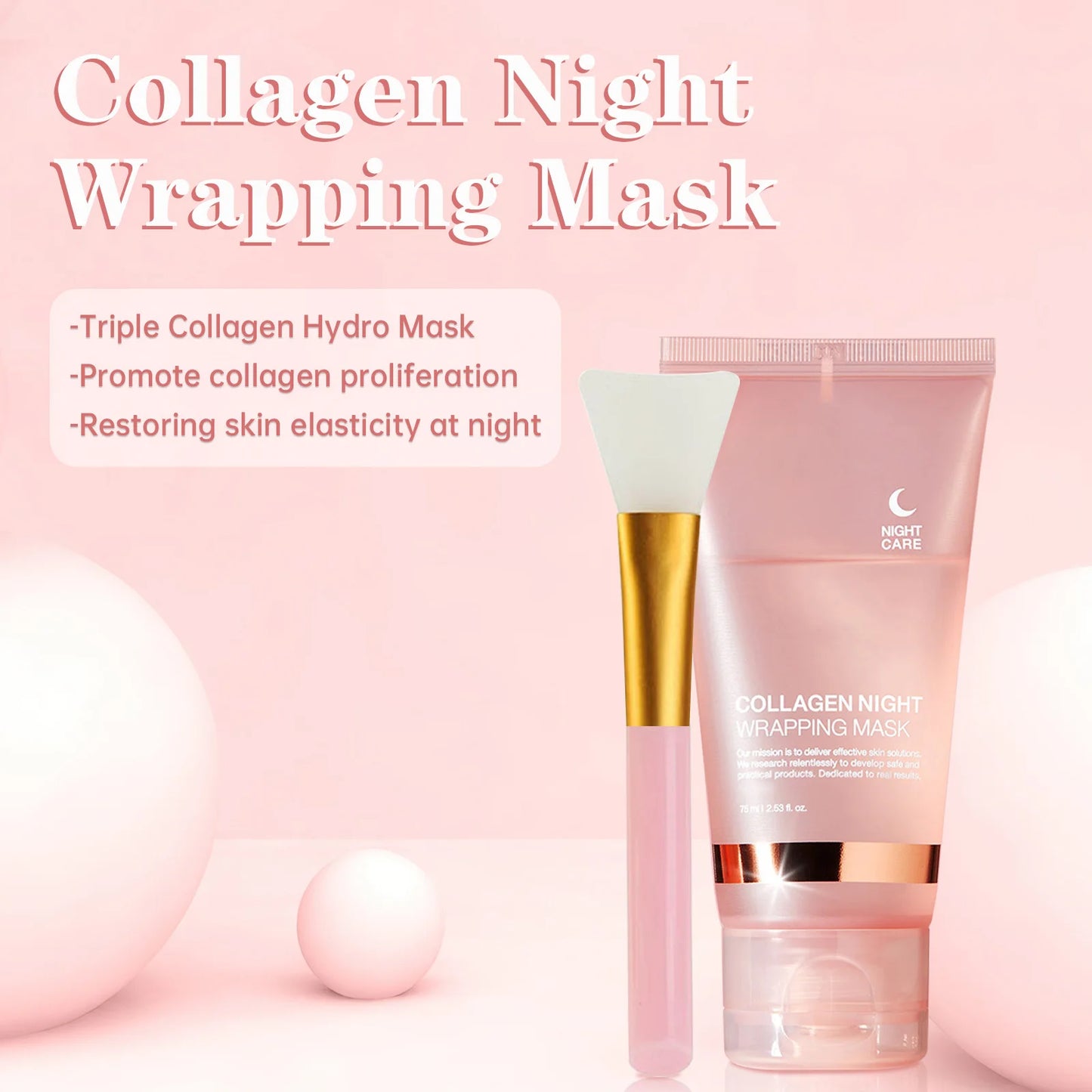 Feature Collagen Night Wrapping Face Mask for Elasticity and Hydration