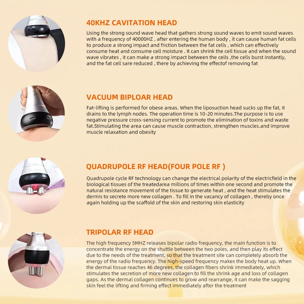 MISSHEAR Ultrasonic 4In1 40k Cavitation Slimming Machine For Body Care