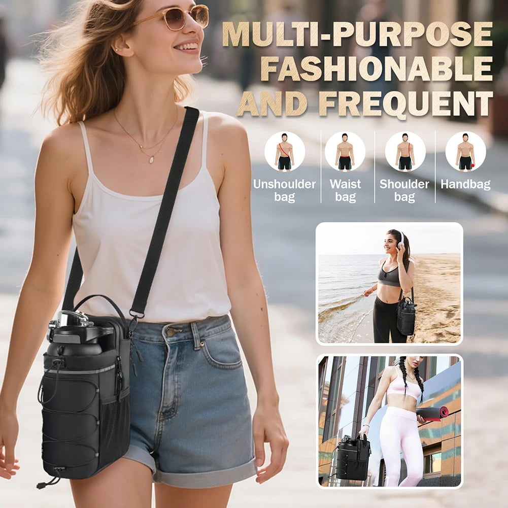 Shunmaii Magnetic Gym Bag Crossbody Water Bottle Holder