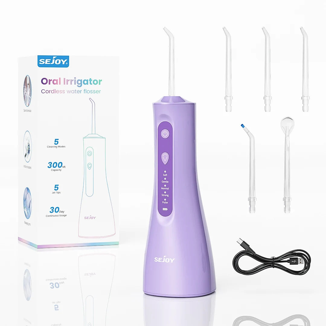 Sejoy Electric Water Flossers Oral Irrigator Portable Five Modes