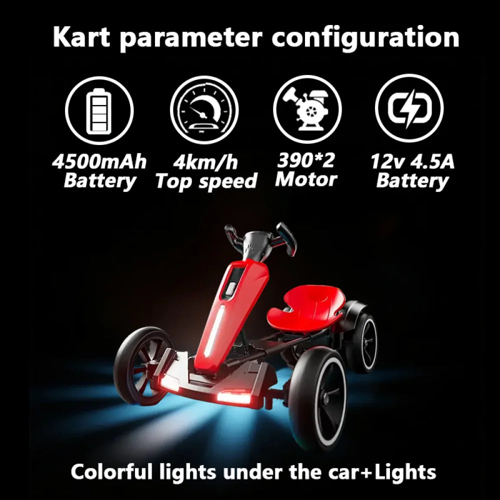 None 12V Electric Kids Go Kart Four-Wheel Ride On Toy