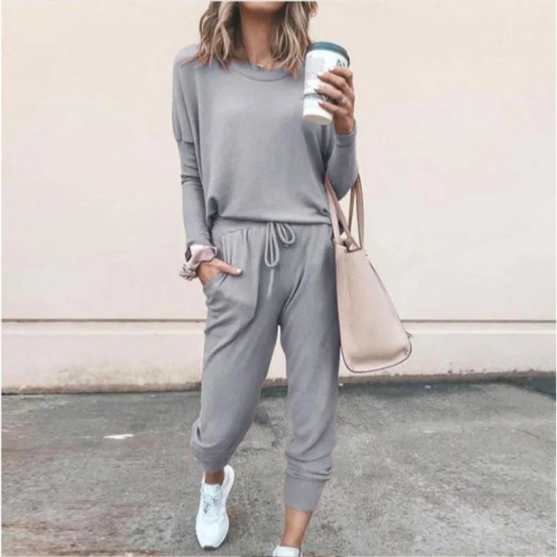 NONECN Women Tracksuit Two Piece Set Spring Autumn Casual