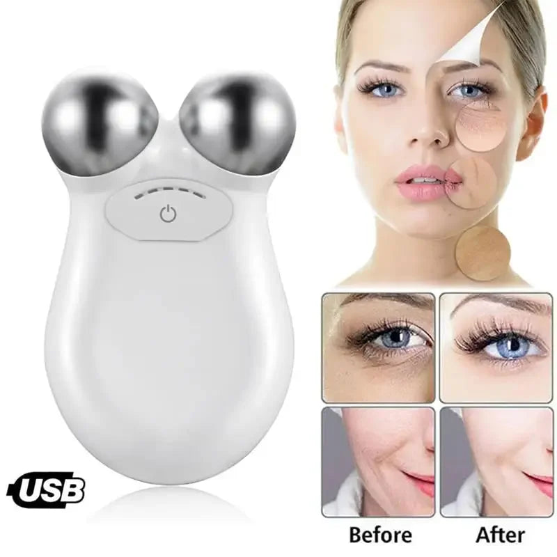 None Microcurrent Facial Massager Roller EMS Face Lift Skin Tightening