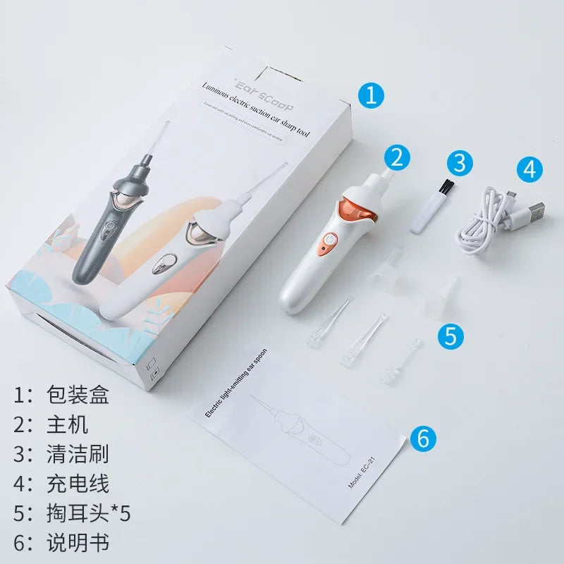 None Electric Luminous Earpick Vacuum Ear Wax Remover For All