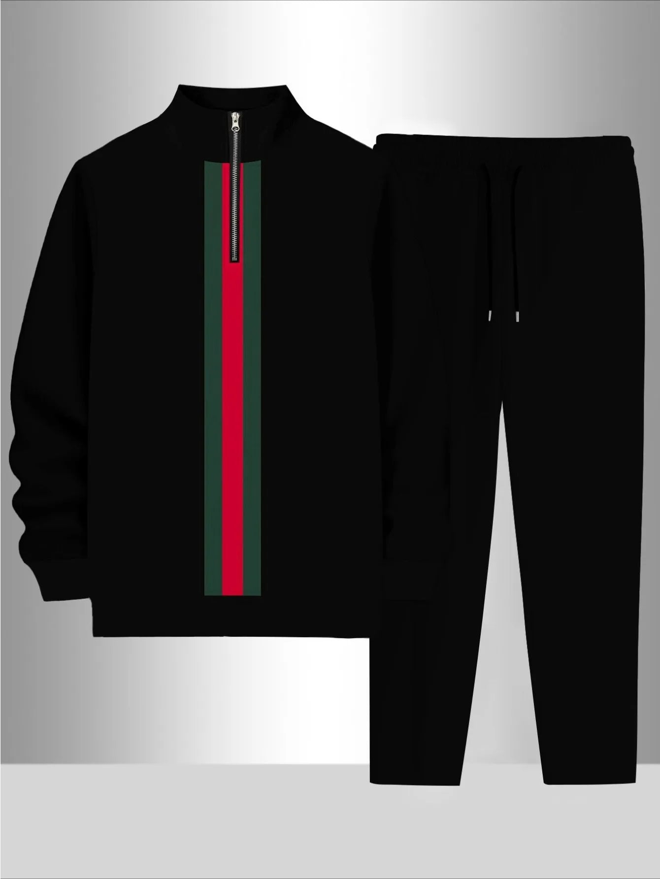 Generic European And American Men's Digital Printed Half Zip Tracksuit