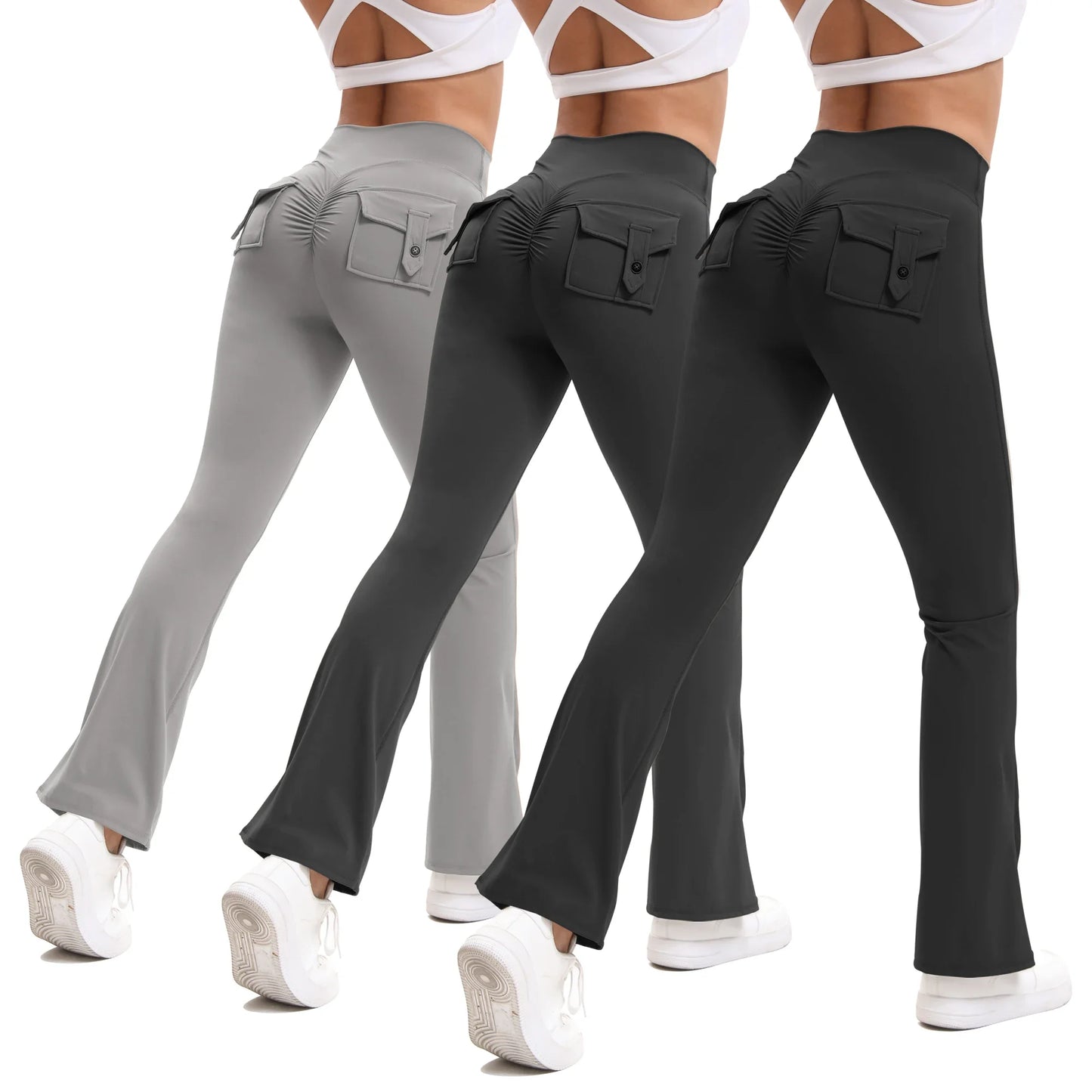 NONE Curve Enhancing Yoga Pants Flared Bootcut High Waist