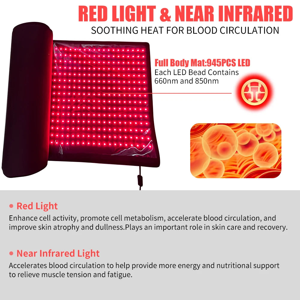None Full Body Infrared LED Light Therapy Mat Home Use