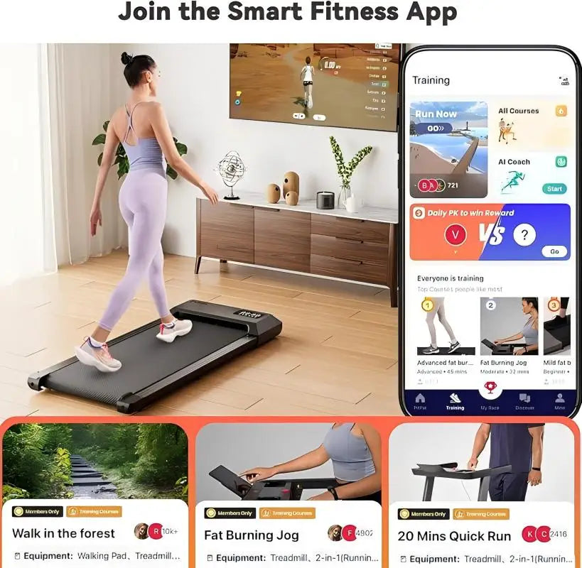 Superun Home Office Walking Treadmill With App Control