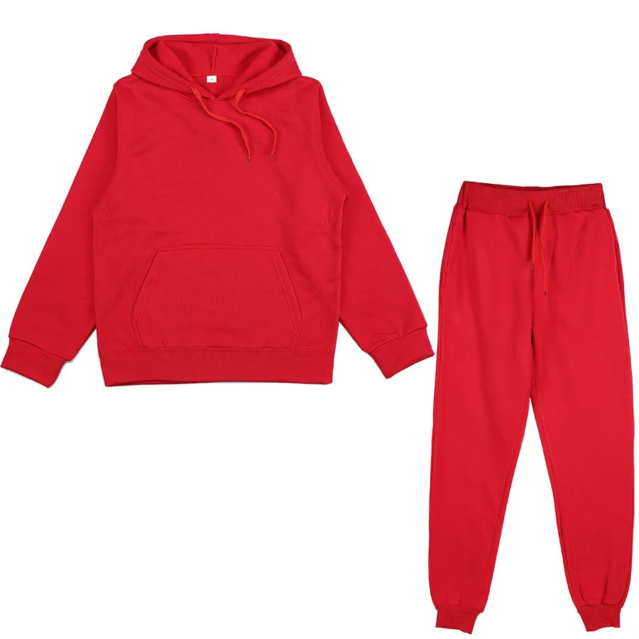 NONECN Women's Fleece Tracksuit Two Piece Set Hooded Sweatpants