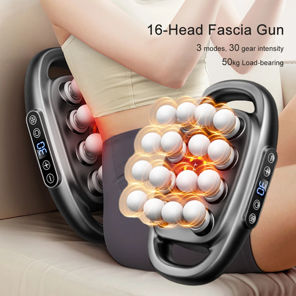 Foreverlily 16 Head Fascia Gun High Frequency Massage Device